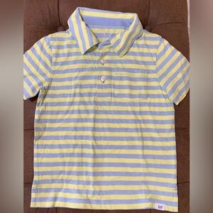 GAP Lemon and Sky Striped Polo